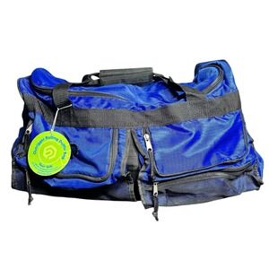 Vintage Ocean Pacific‎ Rolling Duffel Bag Large Blue Black With Tag